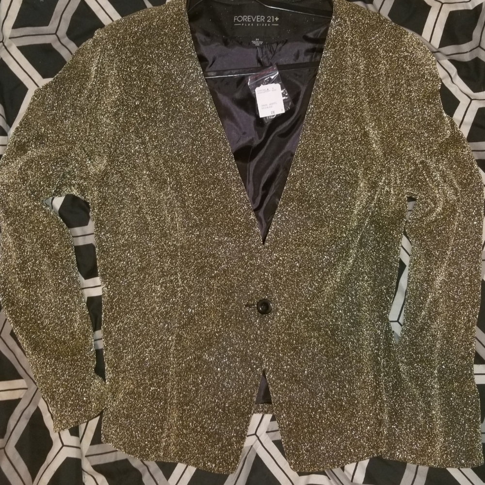 Gold Sparkle Forever 21 Blazer size 2x